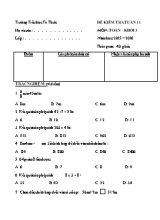 Đề kiểm tra Tuần 11 môn Toán + Tiếng Việt Lớp 3 - Năm học 2015-2016 - Trường Tiểu học Tri Thức